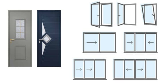 Modèles portes et fenêtres aluminium