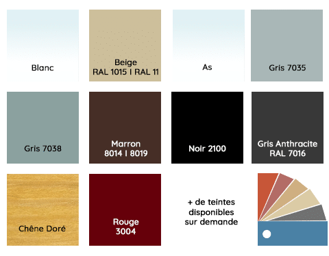 Matières et coloris des volets roulants Calfeutral